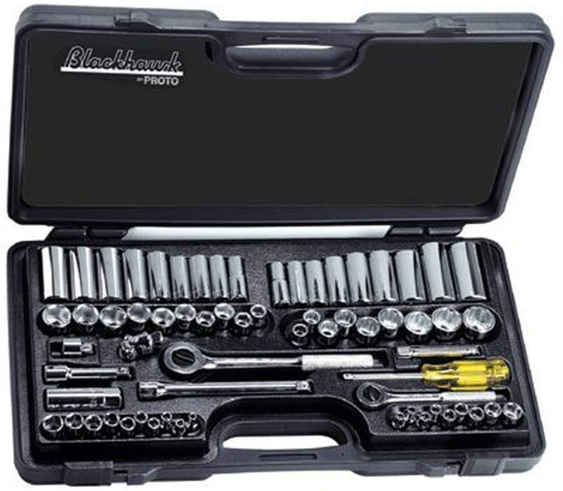 Blackhawk 9765 Drive Socket Set Containing 1/4" and 3/8" Sockets, 65-Piece