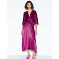 half sleeve satin midi dress