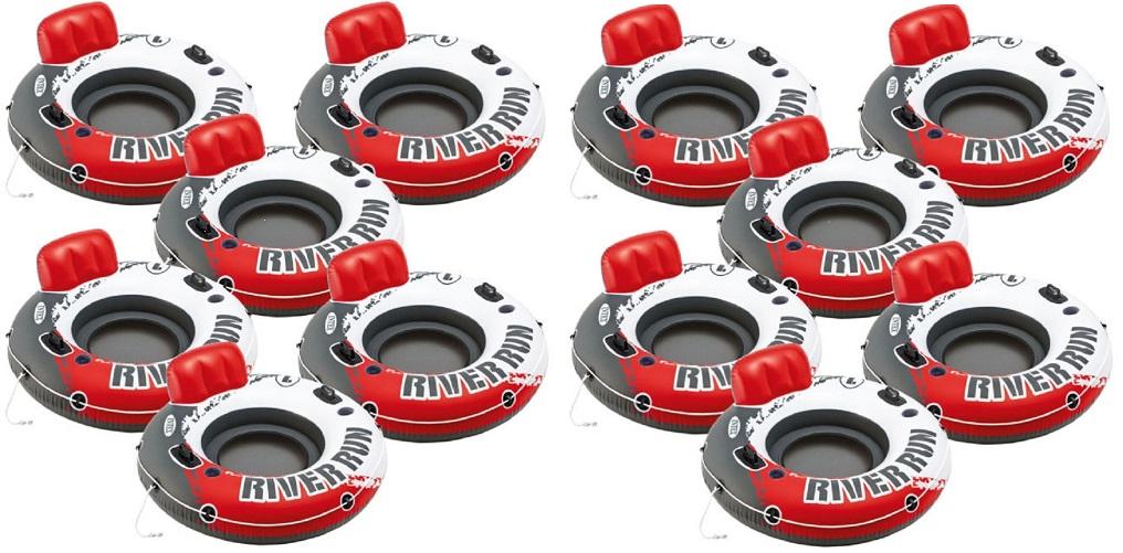 Red River Run 1 Fire Edition Sport Lounge, Inflatable Water Float, 53" Diameter 12 Pack
