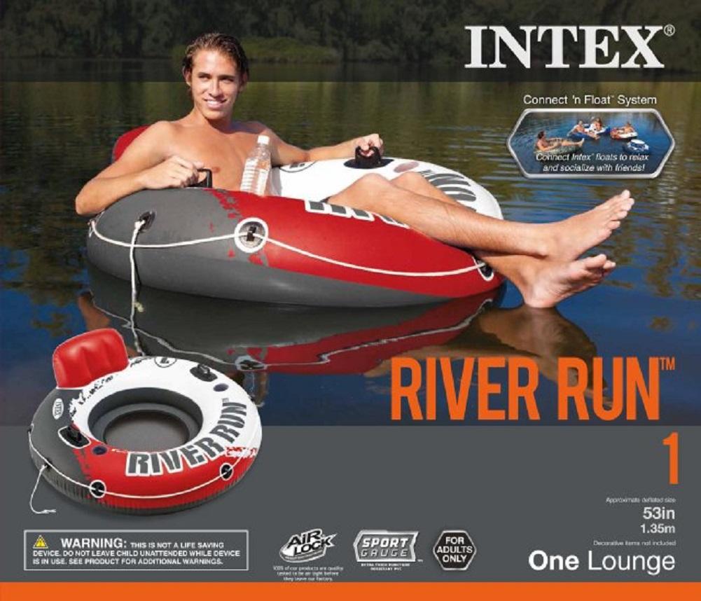 Red River Run 1 Fire Edition Sport Lounge, Inflatable Water Float, 53" Diameter 12 Pack