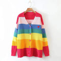 rainbow knitted long sleeve sweater
