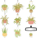 Tallew 8 Pack Car Hanging Plants Air Freshener for Women Girls Long Lasting Funny Plant Accessories Little Scented for Mirror