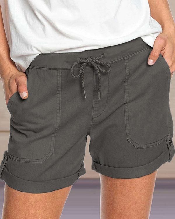 hot  casual straight mid waist shorts