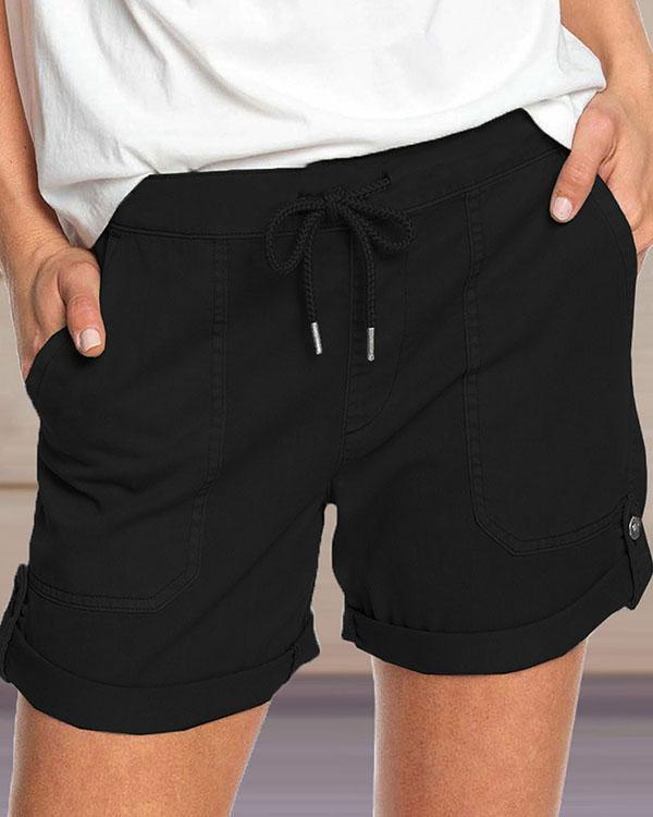 hot  casual straight mid waist shorts