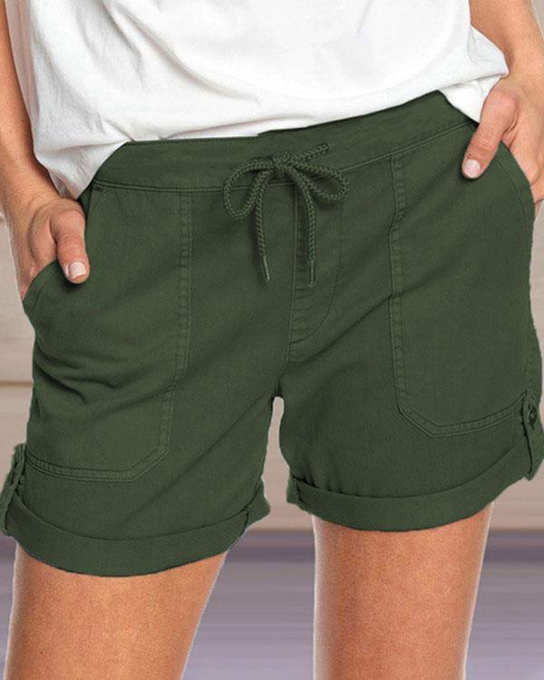 hot  casual straight mid waist shorts