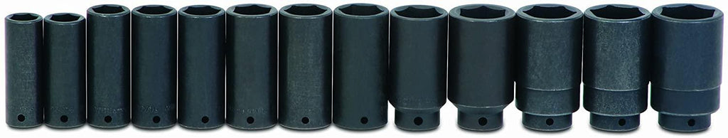 Williams WS-14-19RC 19-Piece 1/2-Inch Drive Deep 6 Point Impact Socket Set