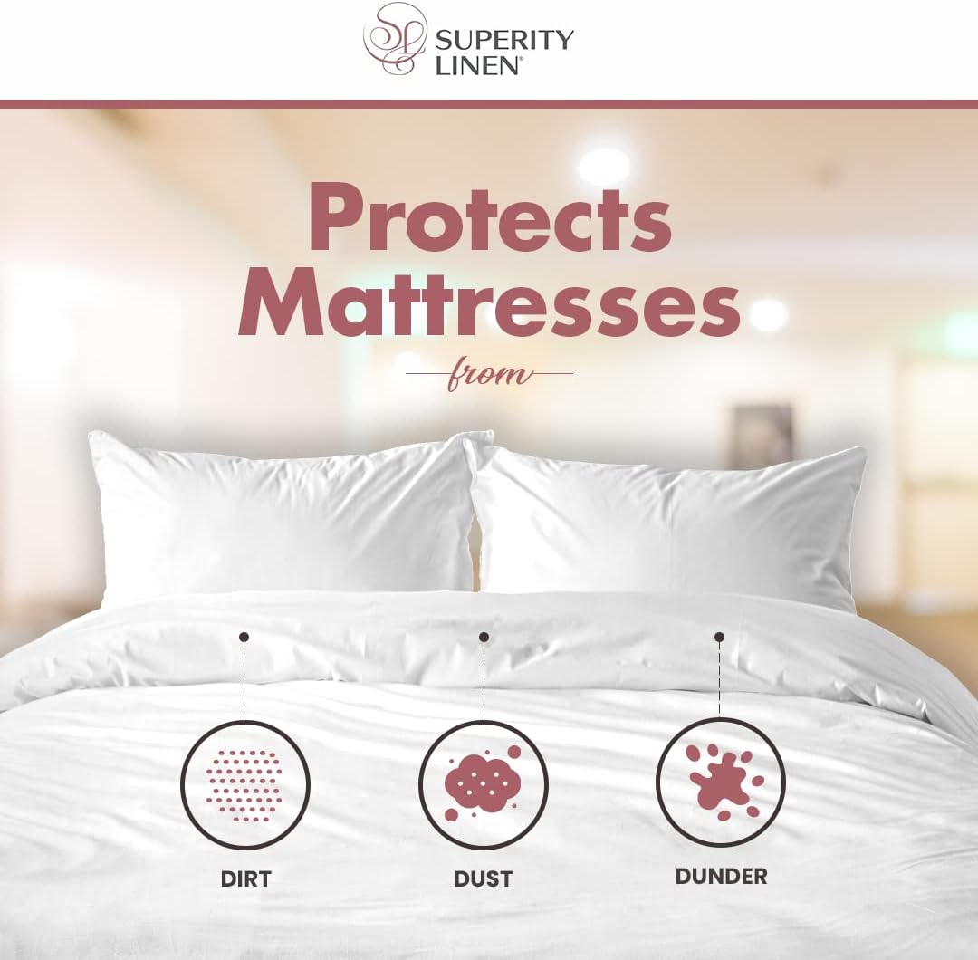 Superity White Twin Duvet Cover - Cotton Breathable &amp; Comfortable Fabric, Protects Mattresses from Dirt, Dust &amp; Dander - Twin Size Duvet Cover (68x86)