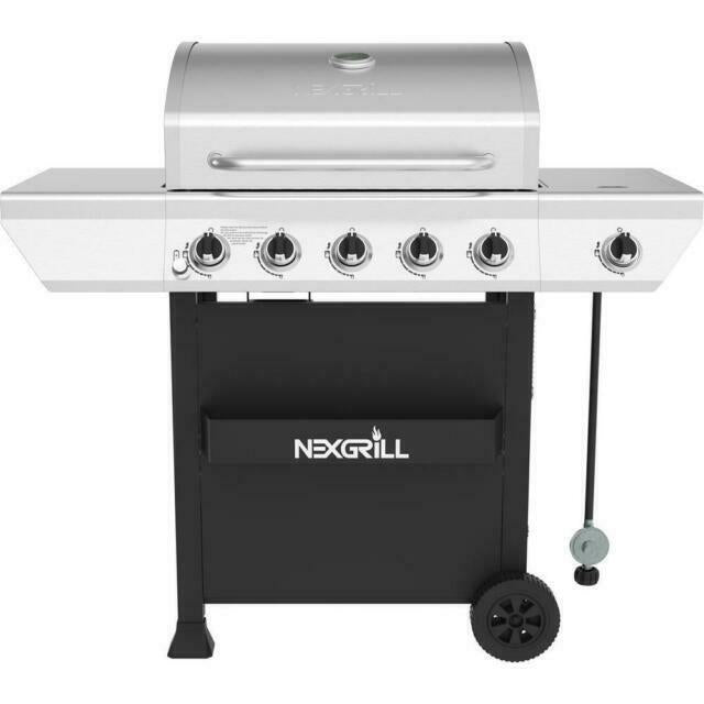 Propane Gas Grill  Steel Side Burner Heat Thermometer 5-Burner