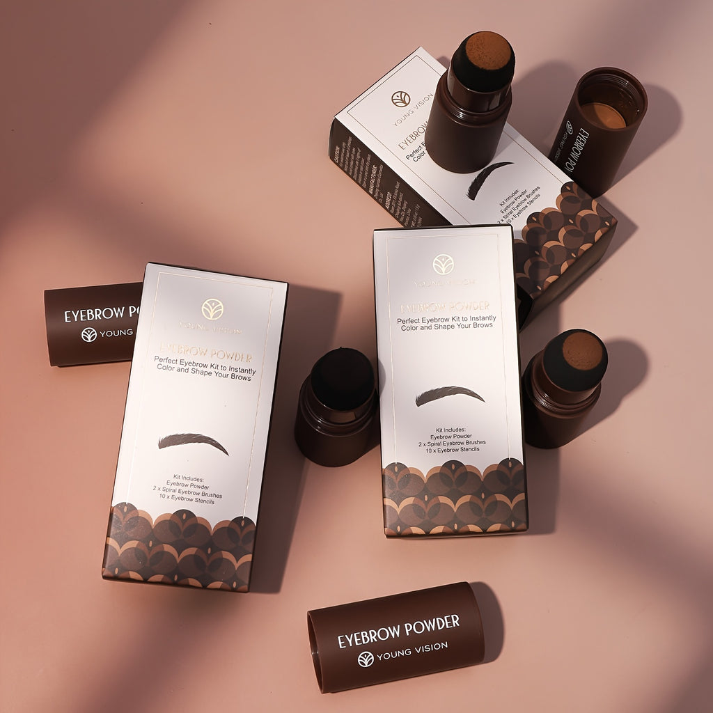 Eyebrow Stamp Stencils Kit, One Step Brows Powder Makeup
