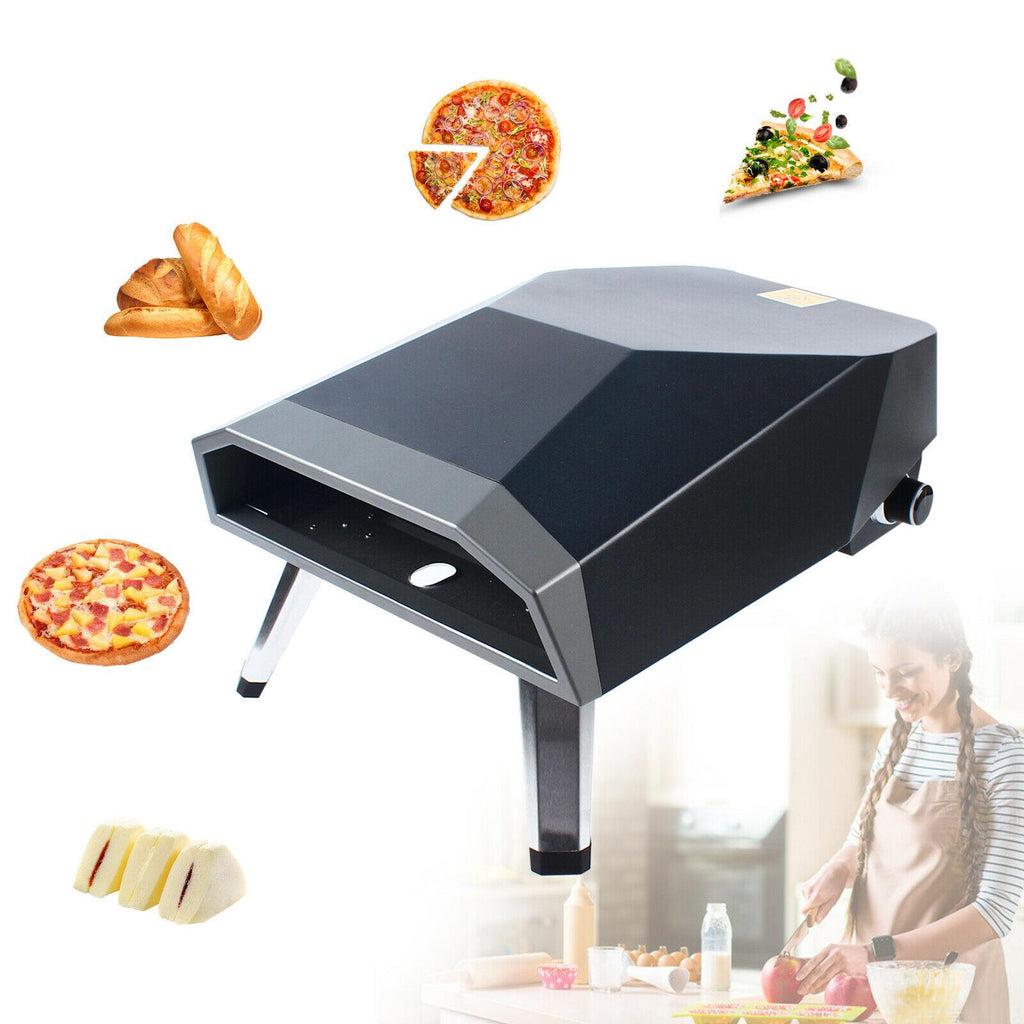 12" Portable Pizza Oven Grill Gas Powered Outdoor Pizza Oven with Pizza Shovel