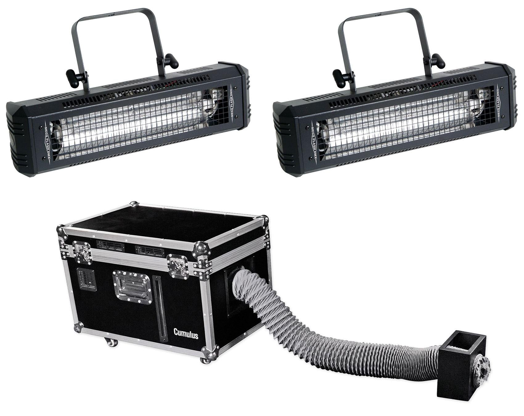 Chauvet DJ CUMULUS Fog Machine Fogger w/ Case+(2) Strobe Lights w/ Sound Sensors