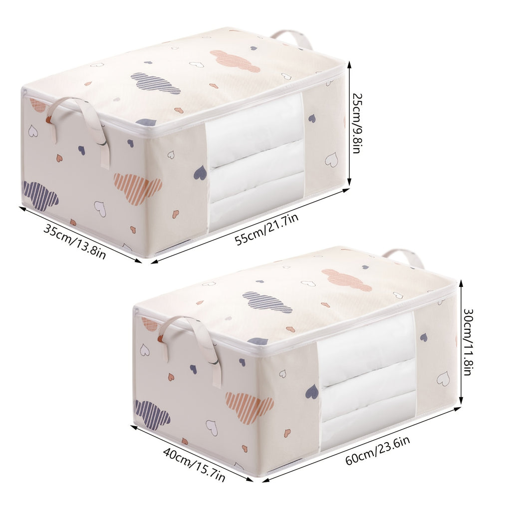 LarCapacity Clothes StoraBag Organizer With Reinforced Handle, Suitable For Blankets, Bedding, Foldable With Sturdy Zipper, Clear Window Christmas, Halloween, Thanksgiving Gift
