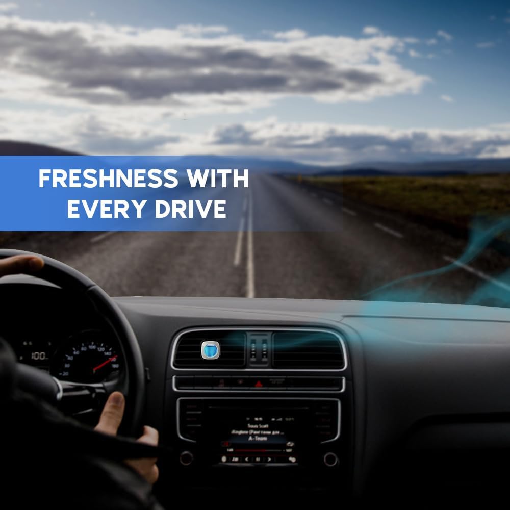 Air Jungles Car Scent Car Air Freshener Clip (Blue Sky), 6 Car Freshener Vent Clips, 4ml Each, Long Lasting Air Freshener for Car, Up to 180 Days Car Refresher Odor Eliminator