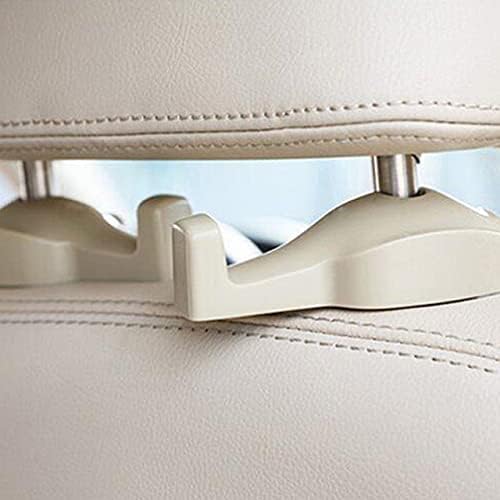 IPELY Universal Car Vehicle Back Seat Headrest Hanger Holder Hook for Bag Purse Cloth Grocery (Dark Beige -Set of 2)