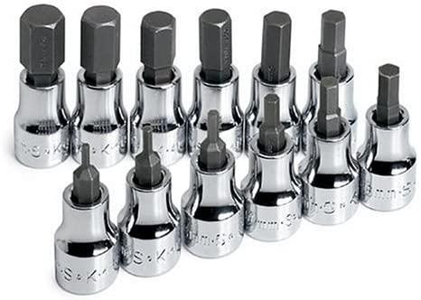 SK Hand Tool Socket Set– 19706 3/8-Inch Drive Metric Hex Bit Tool Case, 12-Piece Hand Tool Set. Corrosion Resistant Power Hand Tool