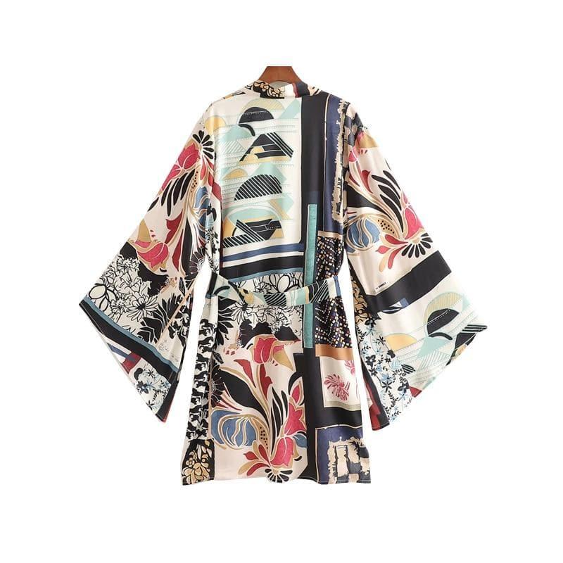 black patchwork kimono