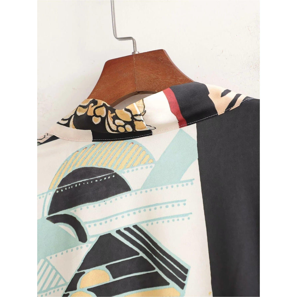 black patchwork kimono