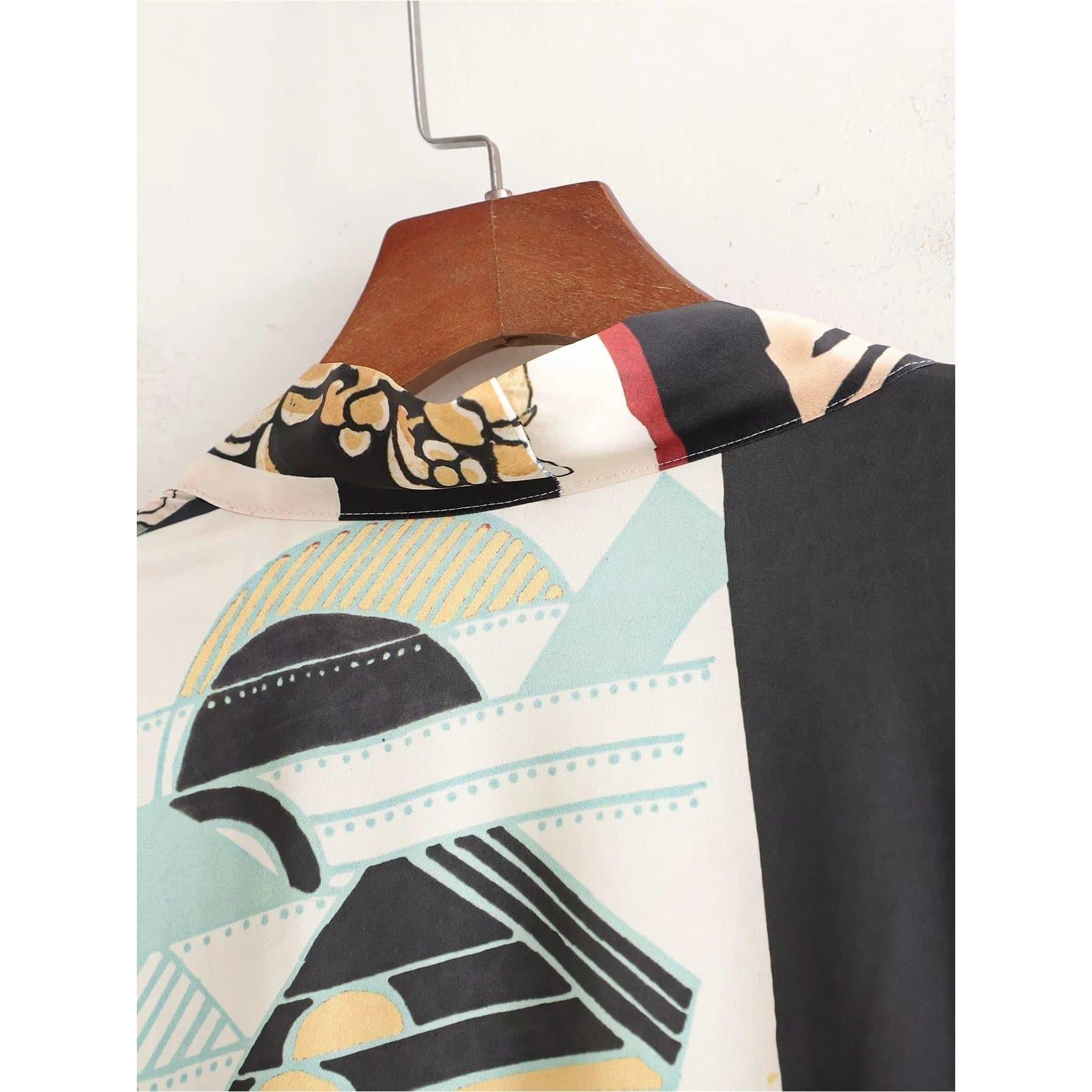 black patchwork kimono