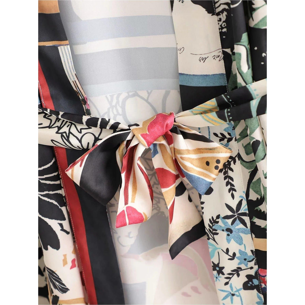 black patchwork kimono