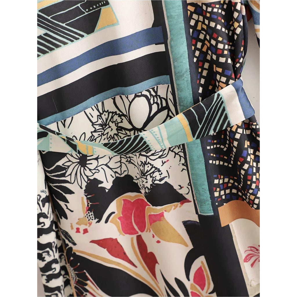 black patchwork kimono