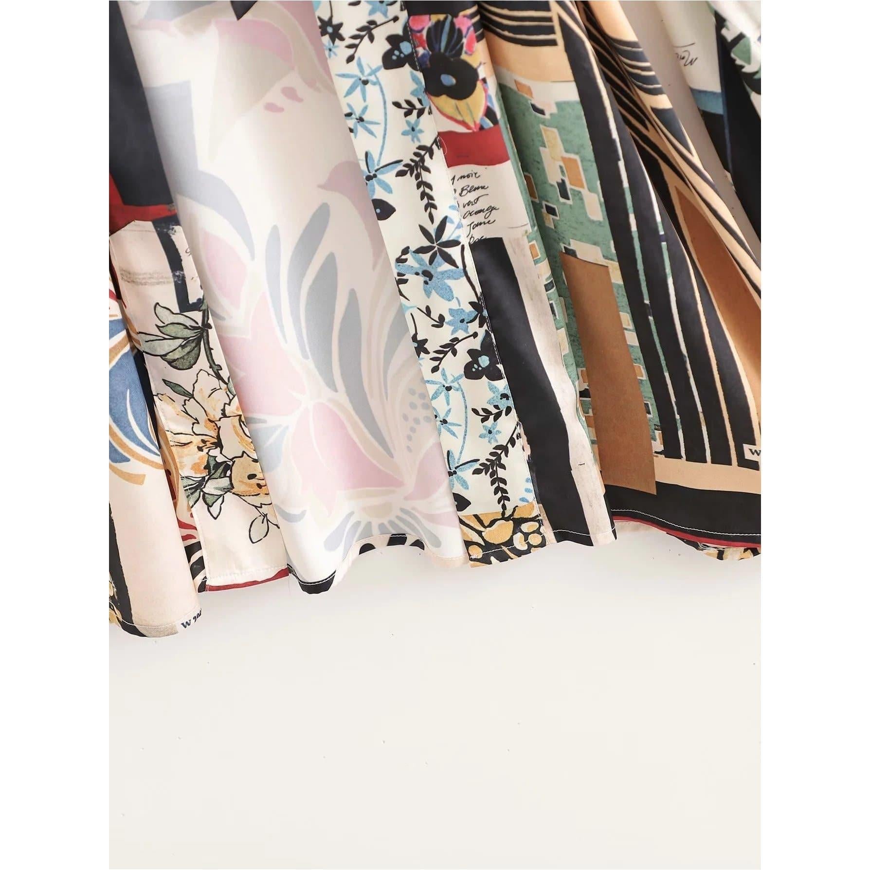 black patchwork kimono