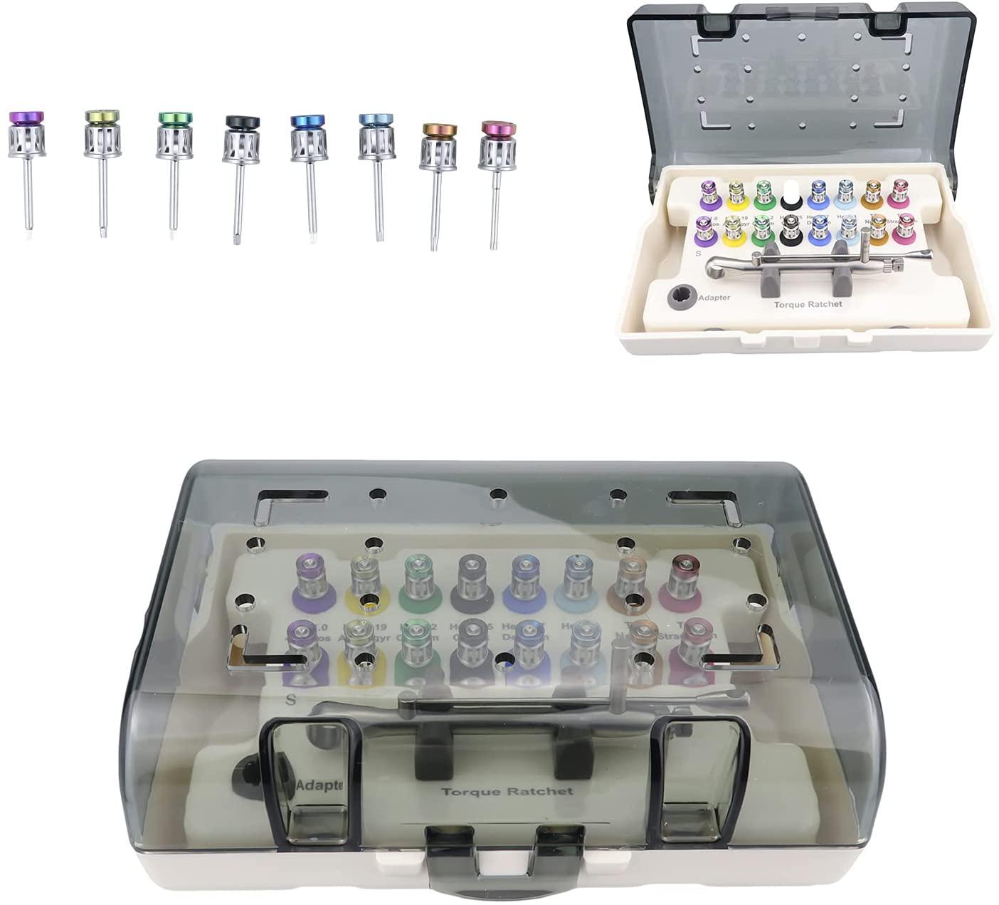 Universal Implant Repair Tool Kit with 16pcs Screwdrivers Colorful Prosthetic Kit Torque Wrench