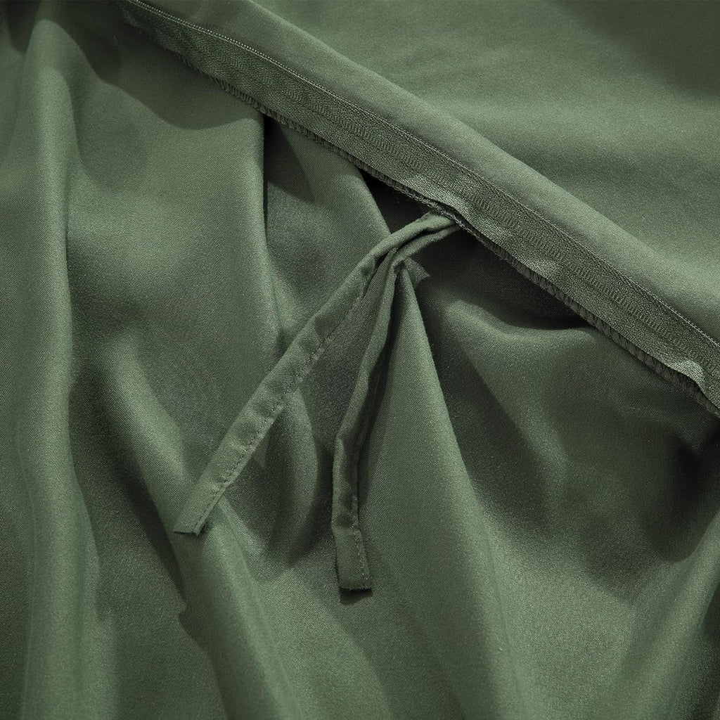HOMBYS Oversized King Duvet Cover 120 x120 Inch, Ultra Soft Microfiber Olive Green Duvet Cover for All Season with Ziper Closure, 8 Coner Tabs (Olive Green, Oversized King)