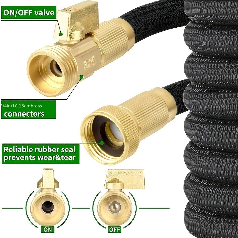 1pc Garden Water Hose 3/4 Expandable Magic Flexible Garden Hoses High Pressure Washing Hose Pipe Plastic For Watering Lawn