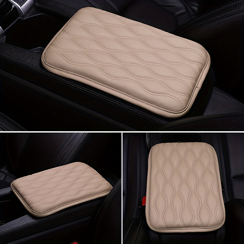 1PC Leather Car Armrest Mat, Universal Interior Auto Armrests StoraBox Mats Dust-proof Cushion Cover Armrest Waterproof Protector