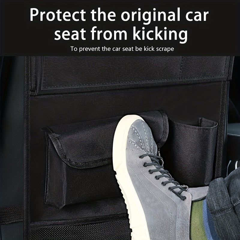 1pc Car Back Seat Organizer, StoraPockets Kick Mats Car Back Seat Protectors Tissue Box Cup Holder Laptop Table Car Eating Tray For ParOnly