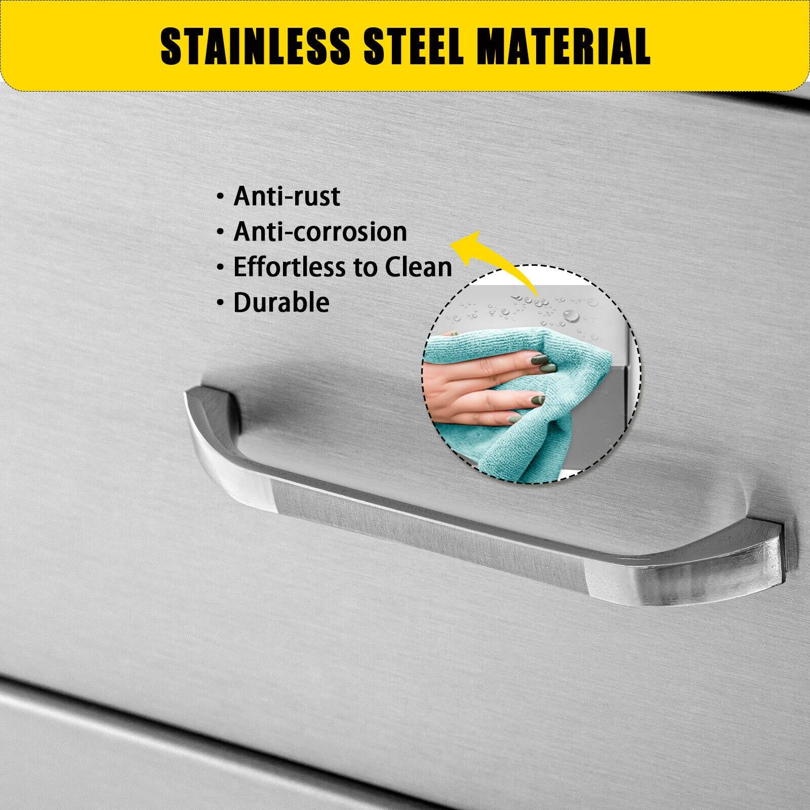 Steel Outdoor Kitchen Drawers Outdoor 14 x 21 x 21 in for BBQ