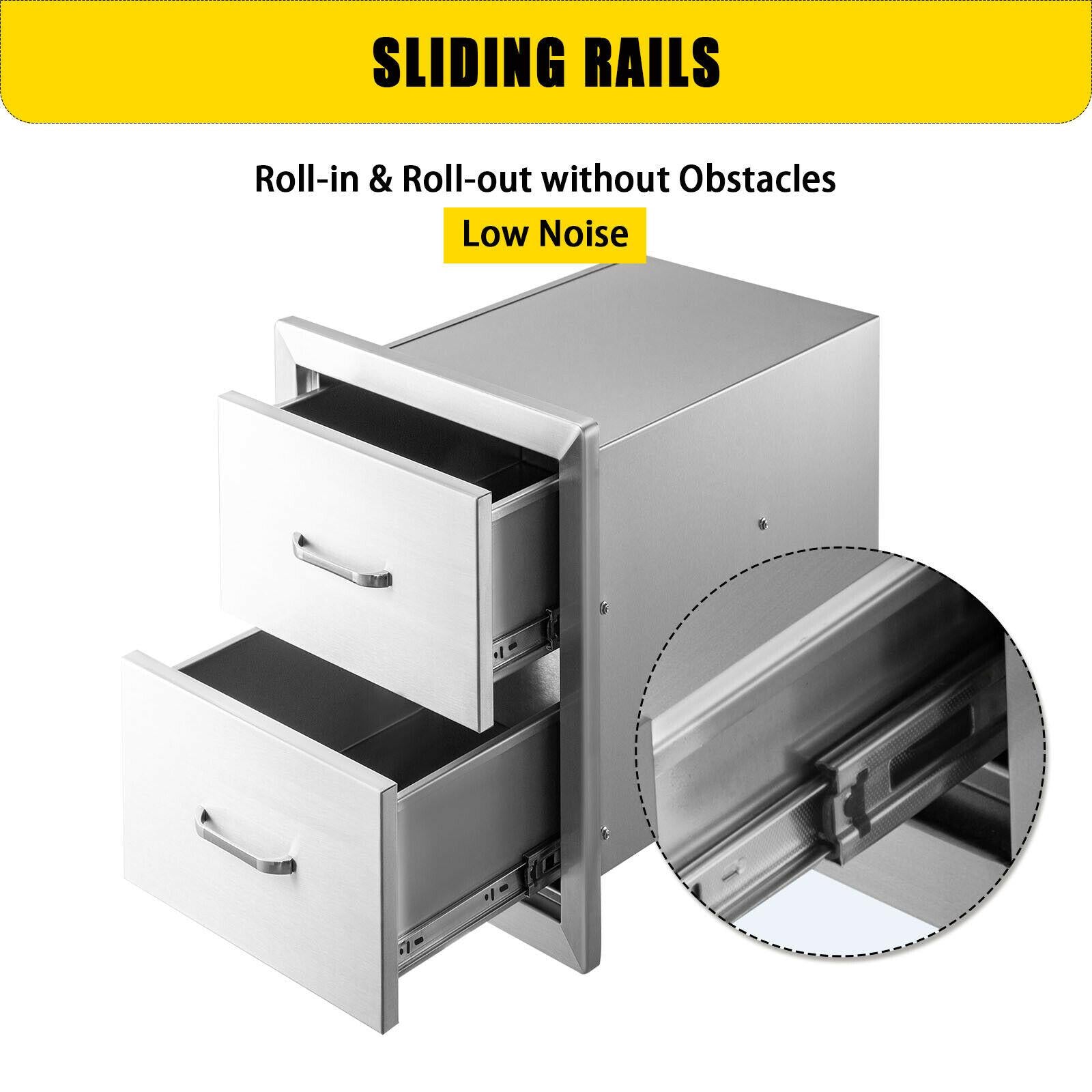 Steel Outdoor Kitchen Drawers Outdoor 14 x 21 x 21 in for BBQ