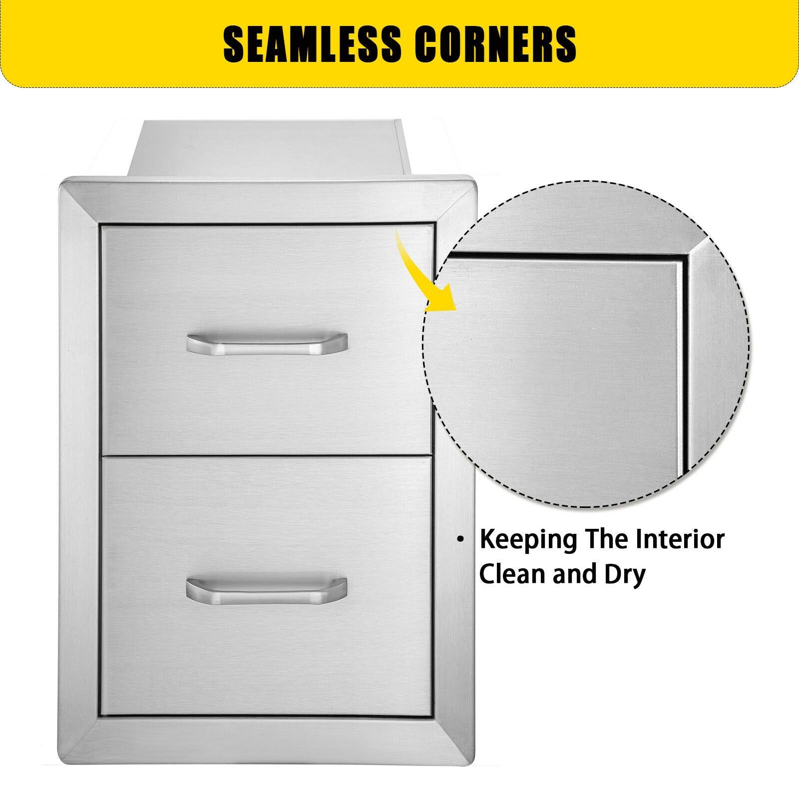 Steel Outdoor Kitchen Drawers Outdoor 14 x 21 x 21 in for BBQ