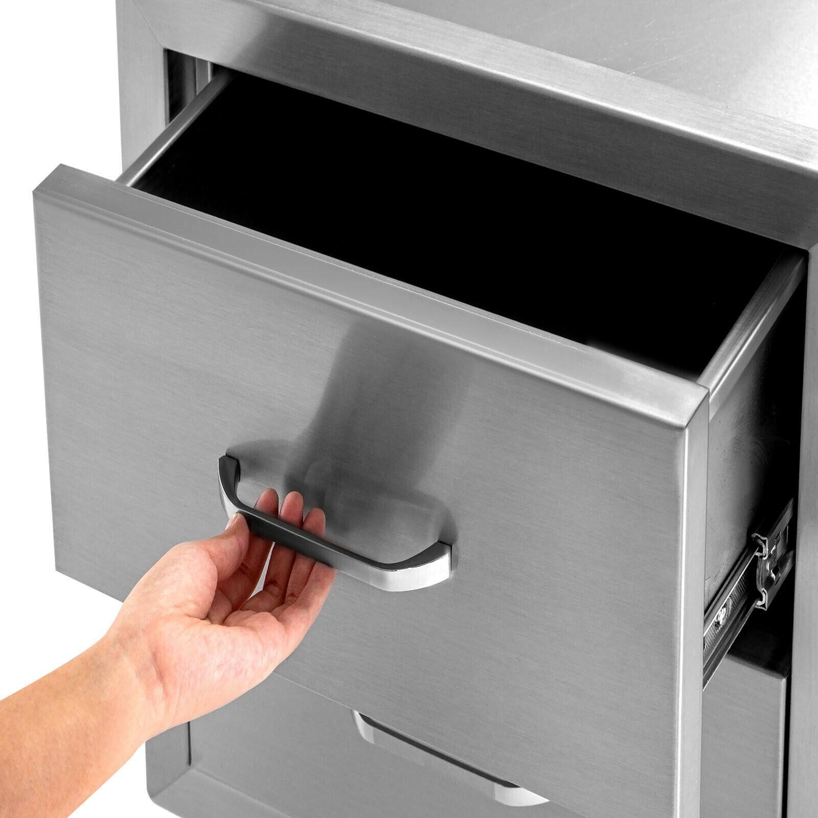 Steel Outdoor Kitchen Drawers Outdoor 14 x 21 x 21 in for BBQ