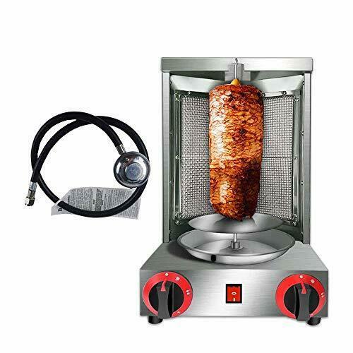 Shawarma Doner Kebab Machine Gyro Grill with 2 Burner Vertical Broiler...