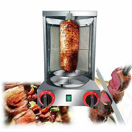 Shawarma Doner Kebab Machine Gyro Grill with 2 Burner Vertical Broiler...