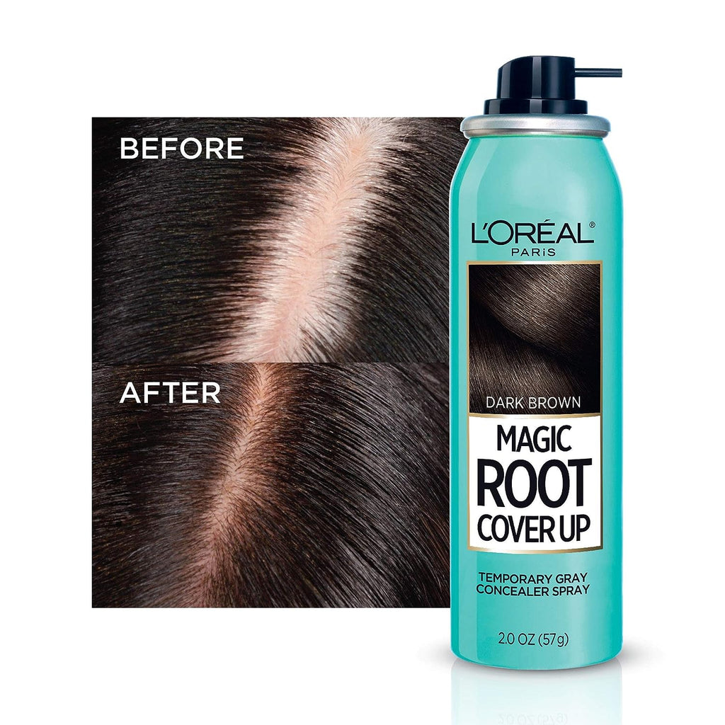 L'Oreal Paris Magic Root Cover Up Gray Concealer Spray Light Brown 2 oz.(Packaging May Vary)
