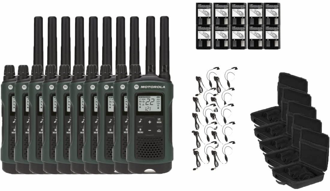 Motorola Talkabout T465 Two-Way Radios / Walkie Talkies - Weatherproof 22 s PTT IVOX Flashlight 10-PACK