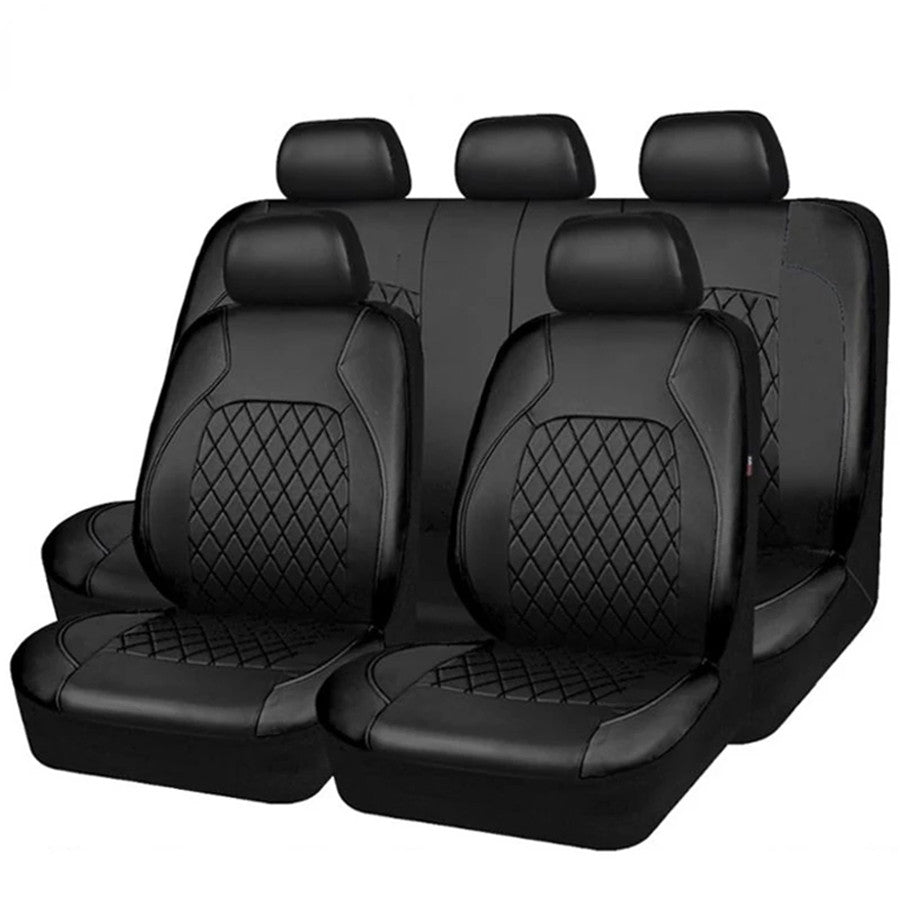 All Season PU Leather Universal Car Seat Cover Set Full Surrounded Cushion Protector Pad Anti-Scratch Fit Sedan Suv Pick-up Seat