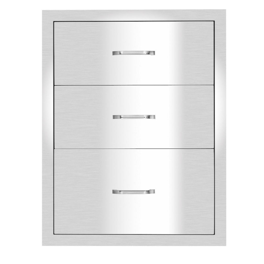 23"x18" BBQ  Steel Triple Drawers Silver Outdoor Kitchen Superior