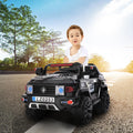 12V Power Wheels, 3 Speeds Ride On Car Truck for Child 3-7, Double Drive Electric Cars with Remote Control, LED Lights, Kids Vehicle for Christmas Gifts to Ride on Pavement Grass Mud, Black, Q8002
