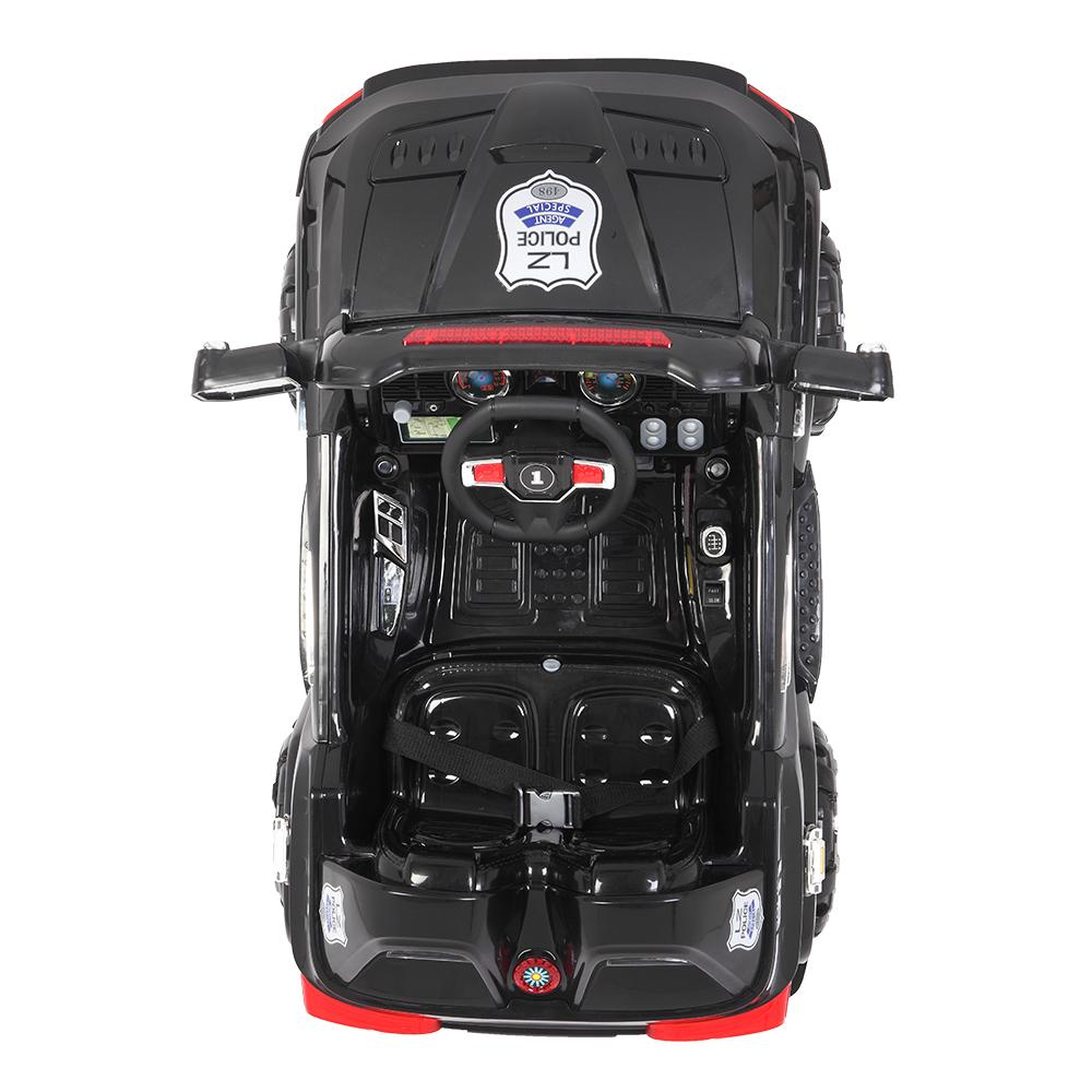 12V Power Wheels, 3 Speeds Ride On Car Truck for Child 3-7, Double Drive Electric Cars with Remote Control, LED Lights, Kids Vehicle for Christmas Gifts to Ride on Pavement Grass Mud, Black, Q8002