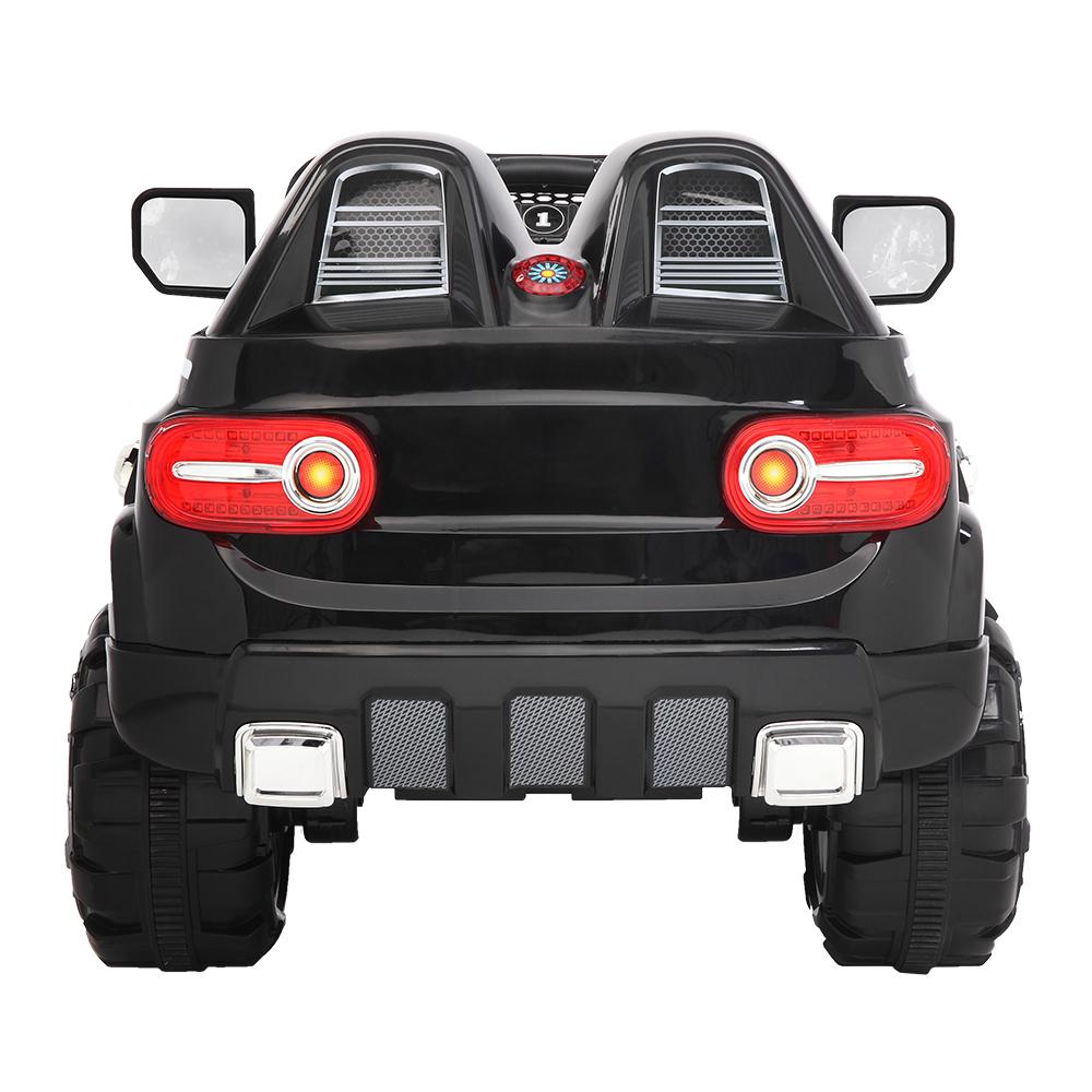 12V Power Wheels, 3 Speeds Ride On Car Truck for Child 3-7, Double Drive Electric Cars with Remote Control, LED Lights, Kids Vehicle for Christmas Gifts to Ride on Pavement Grass Mud, Black, Q8002
