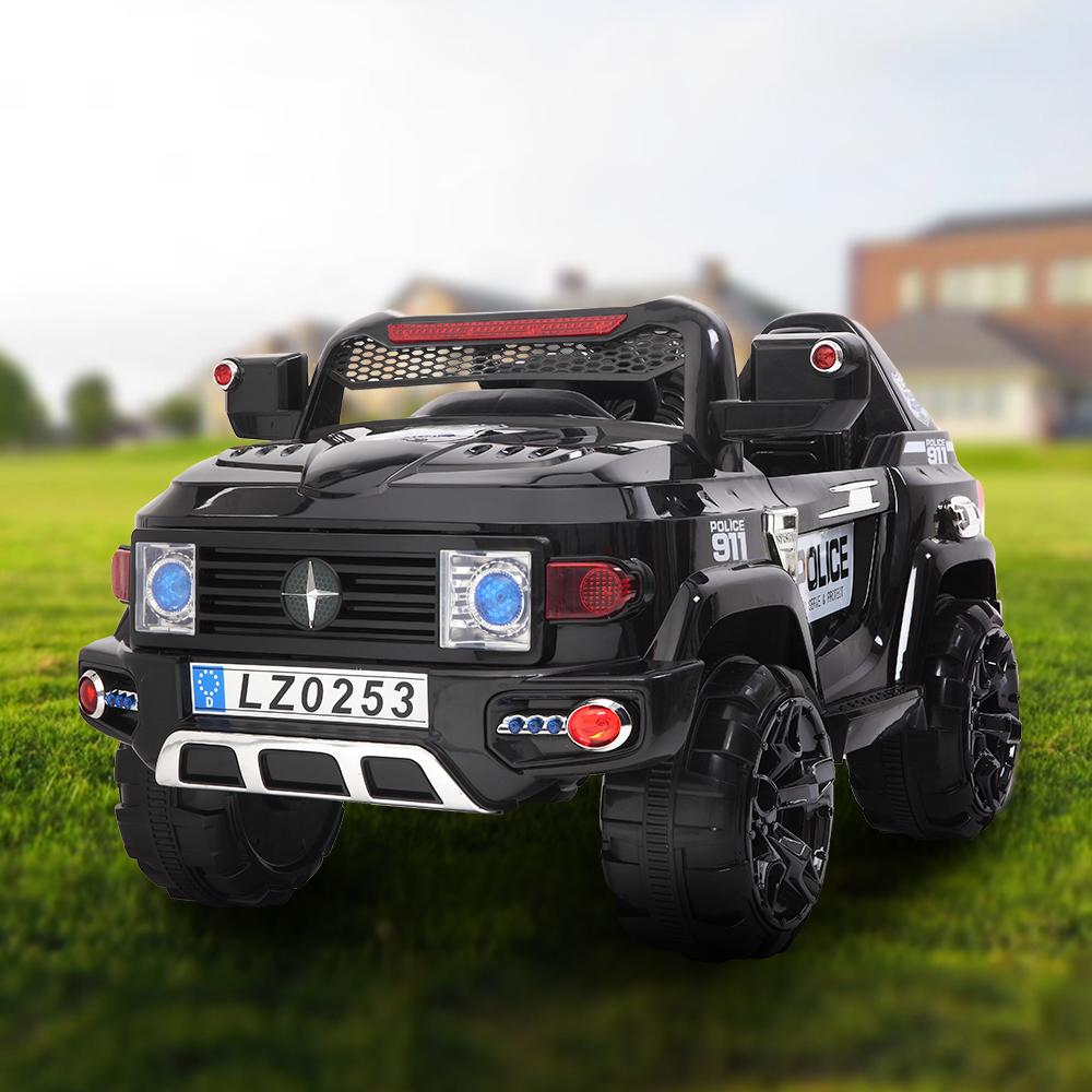 12V Power Wheels, 3 Speeds Ride On Car Truck for Child 3-7, Double Drive Electric Cars with Remote Control, LED Lights, Kids Vehicle for Christmas Gifts to Ride on Pavement Grass Mud, Black, Q8002