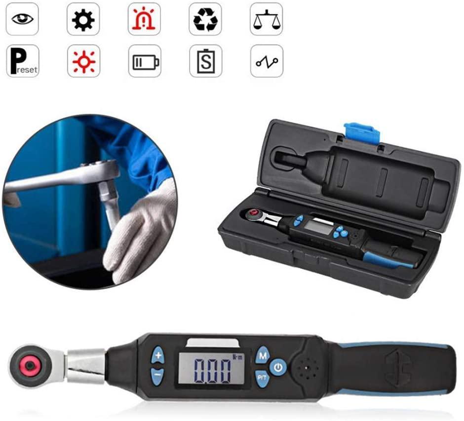 PENFU Wrench Digital Torsion Wrench, 1.5-30Nm High Accuracy LCD Display Torsion Wrench Socket Wrench with Ratchet Head and Sound Light Alarm, Labor-Saving Operation Hand Repair Tool