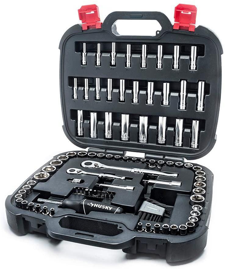 Husky 100-Piece 1/4 in. and 3/8 in. Drive Mechanics Tools Set