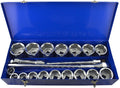 AB Tools-US Pro 1" Drive Metric Socket and Accessory Set Kit 36mm - 80mm 6 Sided 21pc