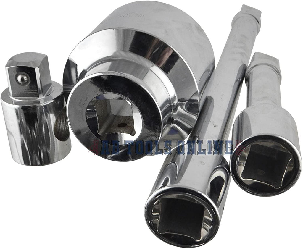 AB Tools-US Pro 1" Drive Metric Socket and Accessory Set Kit 36mm - 80mm 6 Sided 21pc