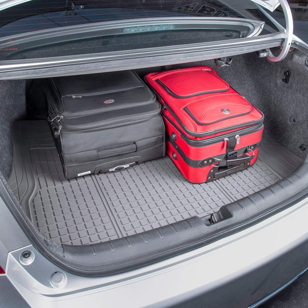 Motor Trend Premium FlexTough All-Protection Cargo Liner Trunk Mat - w/Traction Grips &amp; Fresh , Heavy Duty Trimmable Trunk Liner for Car Truck SUV, Gray, Size: 54" L x 37" W