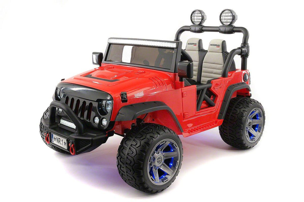 CarZ4KidS 12 Volt Explorer Truck Battery Powered Led Wheels 2 Seater Children Ride On Toy Car For Kids Leather Seat MP3 Music Player with FM Radio Bluetooth R/C Parental Remote | RED